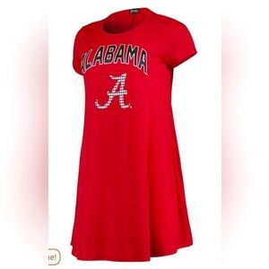 Women’s Red Alabama Crimson Tide Houndstooth Print T-Shirt Dress-Medium EUC